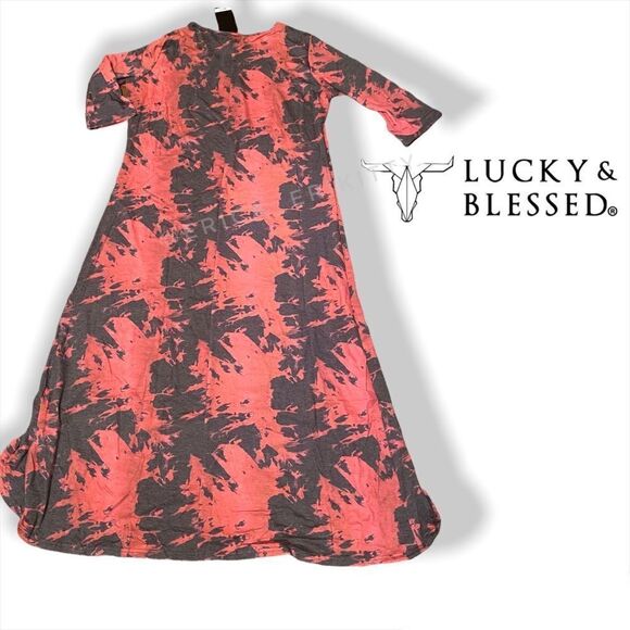 Lucky & Blessed Hi Low Tunic Tie Dye Top or Knit Dress - Picture 4 of 6